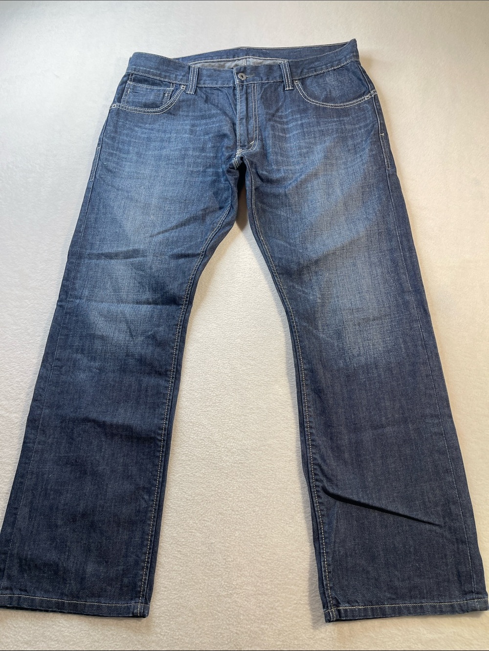 Levi's 514 SIZE 36-30 Indigo Straight-Leg Men's Jeans UNIQUE BACK POCKET ZIPPR